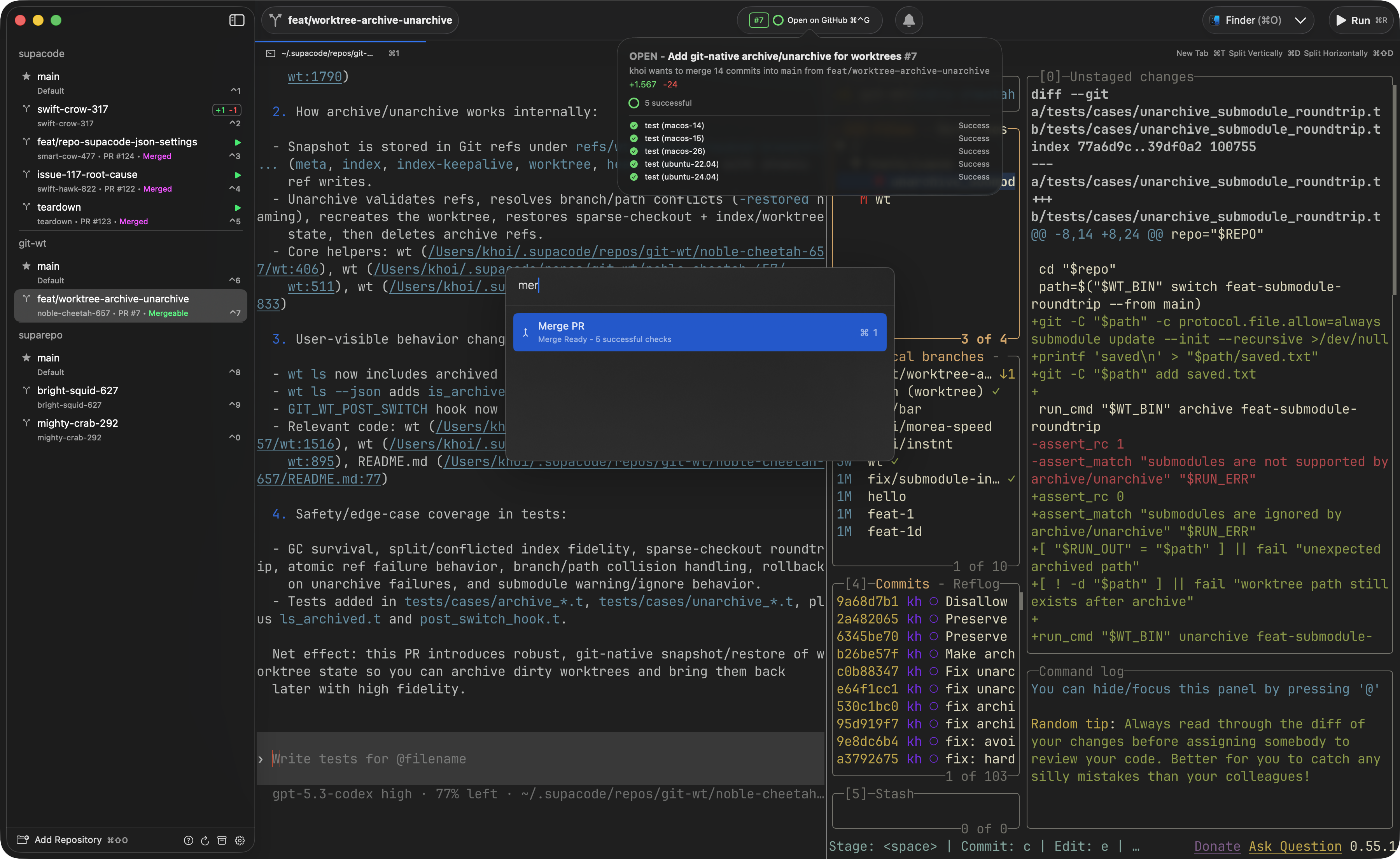 Supacode running multiple coding agents in parallel